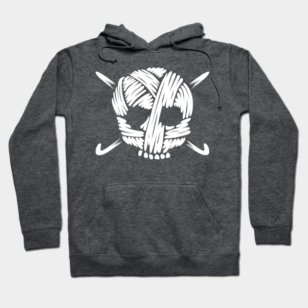 Funny Chrochet - Wool Skull with Crochet hooks Hoodie by Nowhereman78